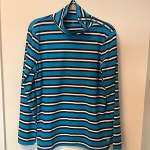 T by Talbots women’s long sleeve cotton striped top, size L